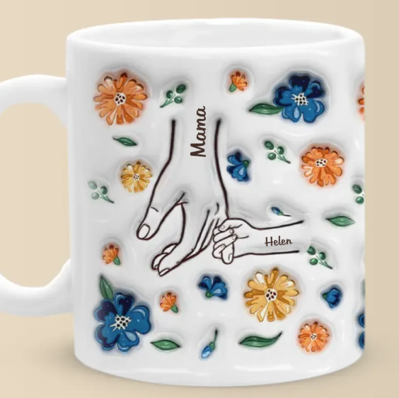 🎁 Kuschelwohl™ Familien-Tassenset, Blumenmuster | Weihnachtsrabatt -30% 🎄