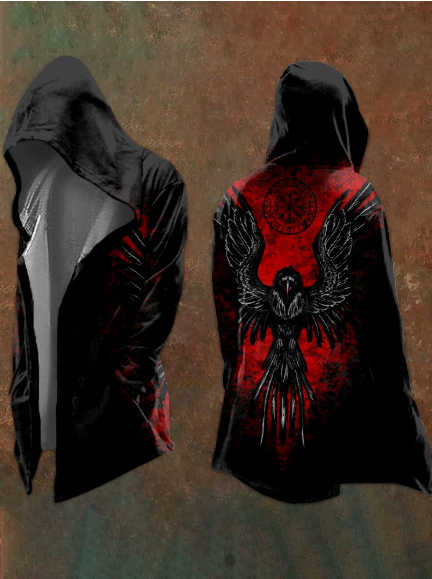 Kuschelwohl® Herren Wikinger-Jacke "Nordischer Adler" – Vintage Hoodie – 40% Weihnachts-Rabatt