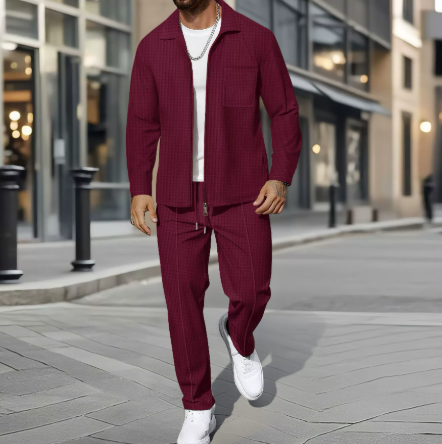 🧥👖 Kuschelwohl Herren Casual 2-Piece Set – Jacke + Jogger | weich, atmungsaktiv & smart-casual ✨