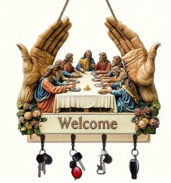 Dekorativer Schlüsselhalter aus Holz zur Wandmontage