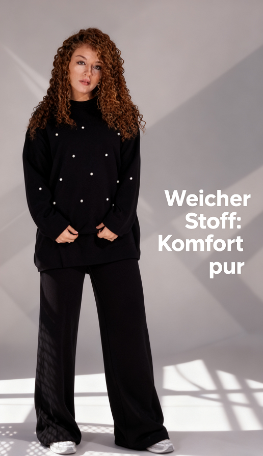 Kuschelwohl Oversize Pullover Set – Bequem, stilvoll und aus weichem Stoff! ✨🖤