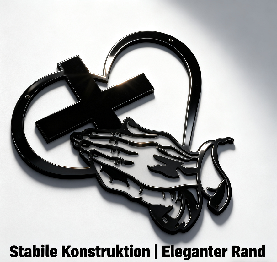 Kreuz & Gebet – Elegantes Wanddekor aus Metall, Stabil und Modern