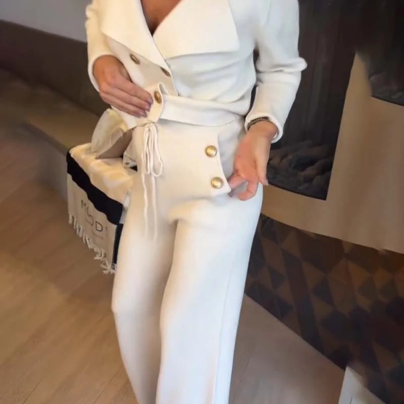 🔥Black-Friday-Neuheiten-Sonderangebot – Elegantes Top & Hose mit weitem Bein