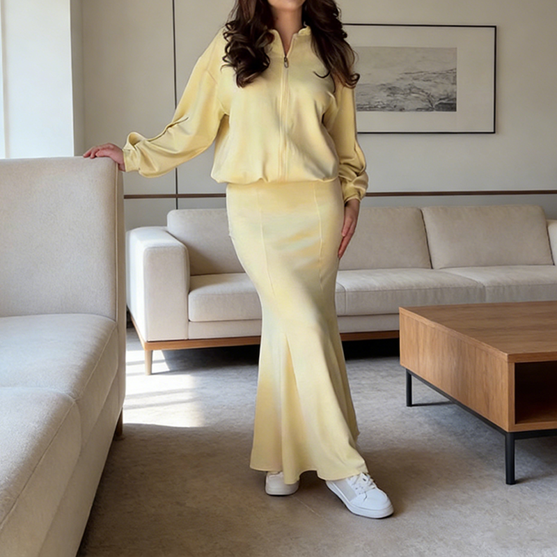 Damen-Top und Meerjungfrauenrock, 2-teiliges Set