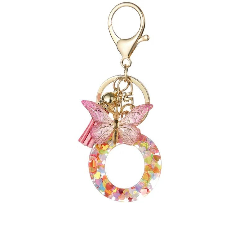 Pendentif lettre papillon Kuschelwohl™ avec pompon – Coloré et personnalisé (Vente de Noël 🎄)