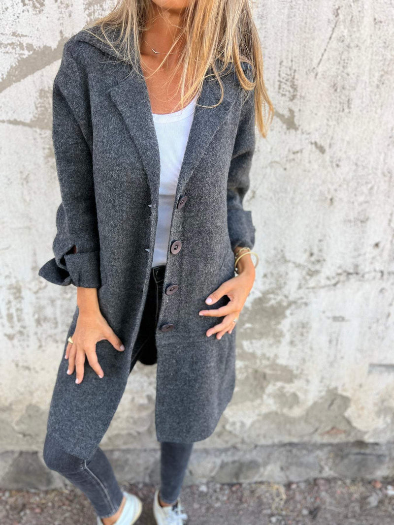 Eleganter Wollmantel mit Reverskragen – Stilvoll, warm & perfekt für den Winter ❄️ | Weihnachtsaktion: Bis zu -50 % Rabatt
