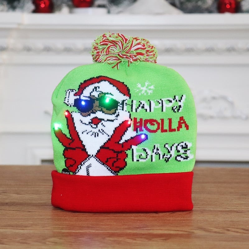 🎁 Vente anticipée de Noël 2025 – Bonnet de Noël lumineux à LED avec motif renne (Let It Snow) ✨