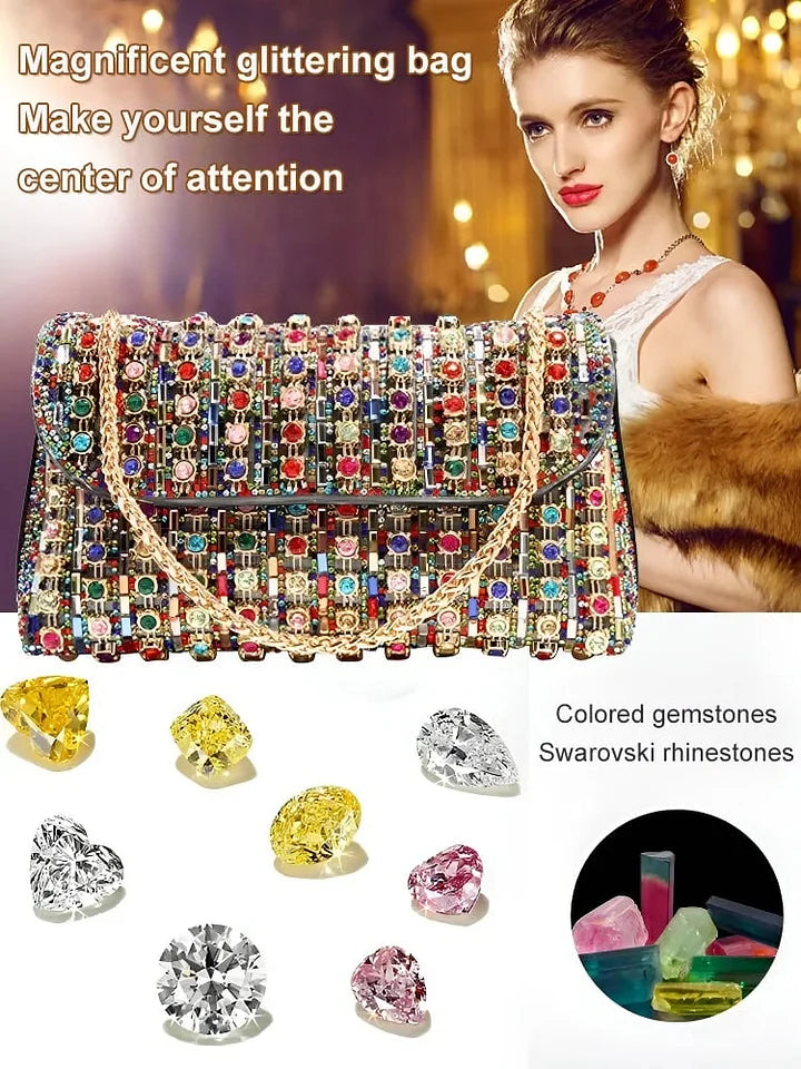 (Neuheiten) Kuschelwohl™ Leichte Kristall-Clutch (Multicolor) – Funkelnde Abendtasche – 🎄 Neue Farben & Weihnachts-Sale