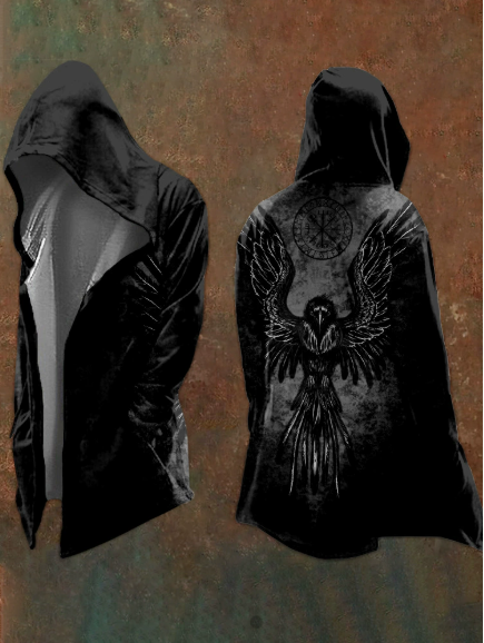 Kuschelwohl® Herren Wikinger-Jacke "Nordischer Adler" – Vintage Hoodie – 40% Weihnachts-Rabatt