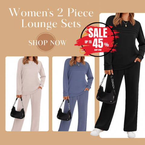 🔥NUR NOCH 60 % RABATT✨ Damen-Set: Set aus Rundhals-Top und Hose mit Kordelzug