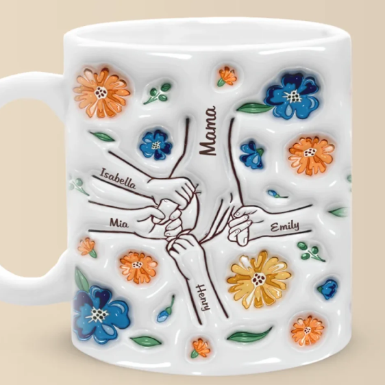 🎁 Kuschelwohl™ Familien-Tassenset, Blumenmuster | Weihnachtsrabatt -30% 🎄