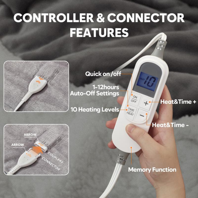 🎄 Offre de Noël : Couverture chauffante électrique douillette avec capuche – ultra douce, couverture intégrale et contrôle intelligent de la chaleur, maintenant à prix réduit 🎁 