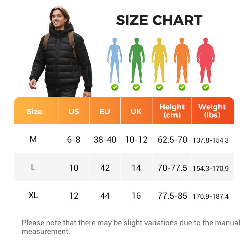 📢📢60 % DE RÉDUCTION !!⏰⏰Veste homme matelassée coupe-vent avec capuche 