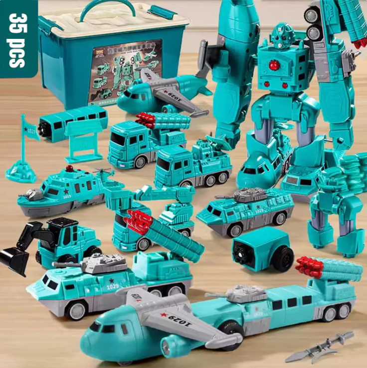 🔥Offre spéciale : 49 % de réduction !🔥 Voiture de chantier magnétique transformable à assembler (jeu de construction) 
