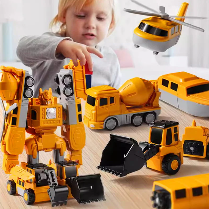 🔥Offre spéciale : 49 % de réduction !🔥 Voiture de chantier magnétique transformable à assembler (jeu de construction) 