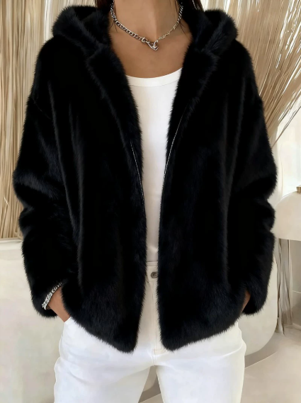 [Offre du Black Friday] Veste en peluche douce et moelleuse à capuche pour femme – Maintenant à -50 % pour l'hiver ! 