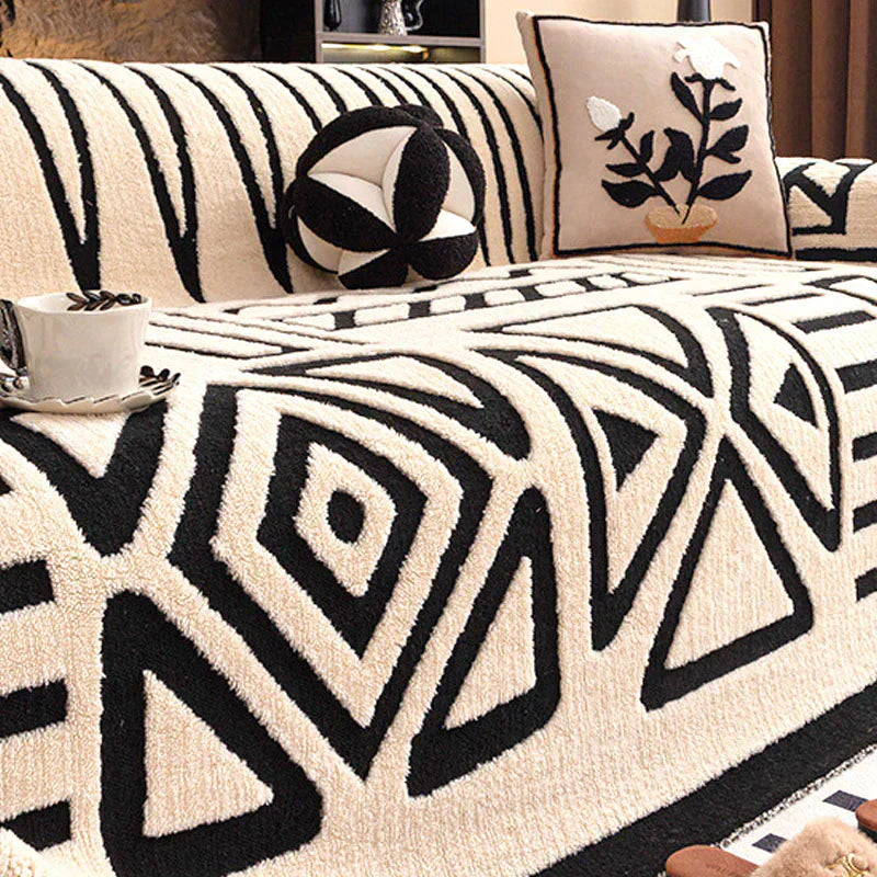 🛋️ 50% RABATT 2026! ✨ Plüsch Sofaüberwurf - Extra Dicke & Rutschfeste Decke mit Elastischen Kanten für Herbst und Winter 🍂❄️