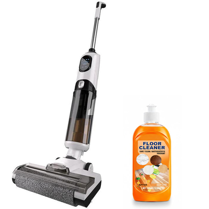 Nass- und Trockenstaubsauger Selbstreinigend Kabellos Bodenreiniger Leichter Mopp für Hartböden Tierhaare Essensreste Rundum-Reinigung ohne Auslass