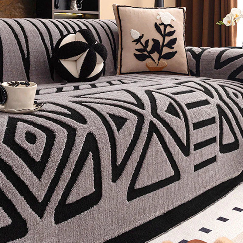🛋️ 50% RABATT 2026! ✨ Plüsch Sofaüberwurf - Extra Dicke & Rutschfeste Decke mit Elastischen Kanten für Herbst und Winter 🍂❄️
