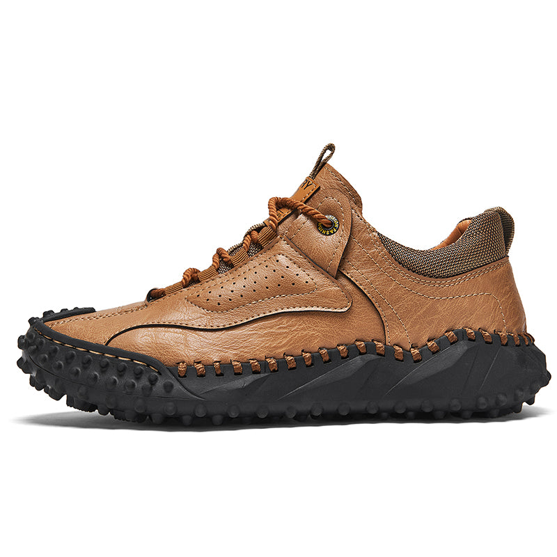 (⏰Räumungsverkauf – 70 % Rabatt🔥) Vintage-Wanderschuhe für Herren aus Leder – Echtes Leder, orthopädische Fußgewölbeunterstützung, breite Zehenbox, wasserdicht, atmungsaktiv, handgenäht, rutschfest, leichte Schuhe zum Autofahren und Wandern
