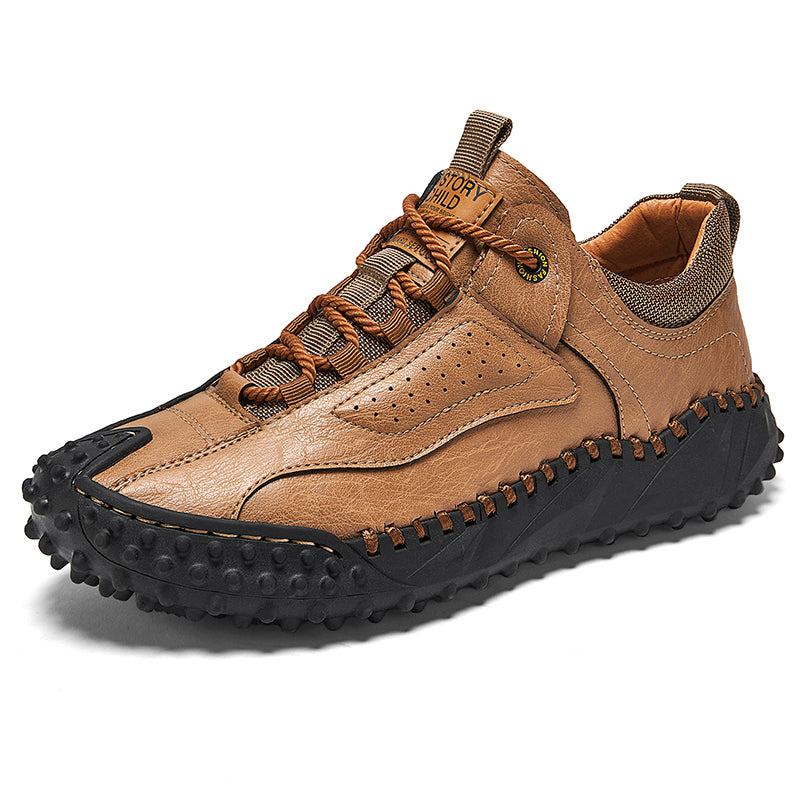 (⏰Räumungsverkauf – 70 % Rabatt🔥) Vintage-Wanderschuhe für Herren aus Leder – Echtes Leder, orthopädische Fußgewölbeunterstützung, breite Zehenbox, wasserdicht, atmungsaktiv, handgenäht, rutschfest, leichte Schuhe zum Autofahren und Wandern
