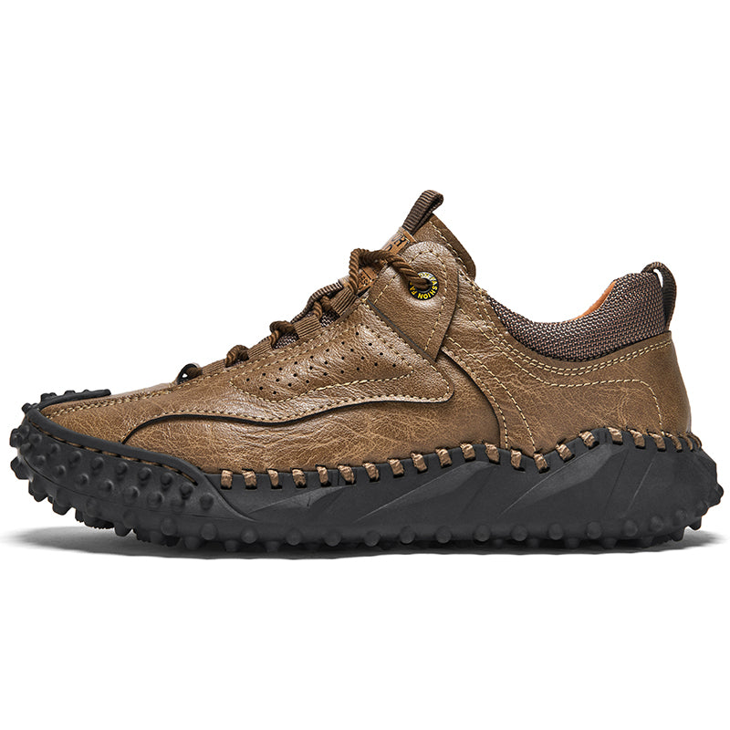 (⏰Räumungsverkauf – 70 % Rabatt🔥) Vintage-Wanderschuhe für Herren aus Leder – Echtes Leder, orthopädische Fußgewölbeunterstützung, breite Zehenbox, wasserdicht, atmungsaktiv, handgenäht, rutschfest, leichte Schuhe zum Autofahren und Wandern