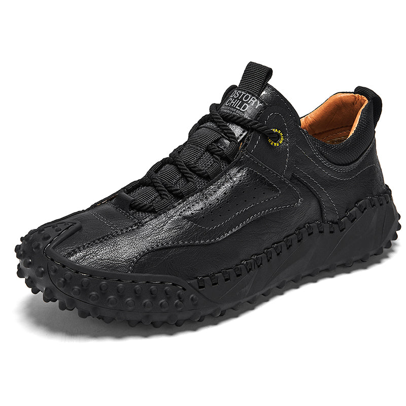 (⏰Räumungsverkauf – 70 % Rabatt🔥) Vintage-Wanderschuhe für Herren aus Leder – Echtes Leder, orthopädische Fußgewölbeunterstützung, breite Zehenbox, wasserdicht, atmungsaktiv, handgenäht, rutschfest, leichte Schuhe zum Autofahren und Wandern