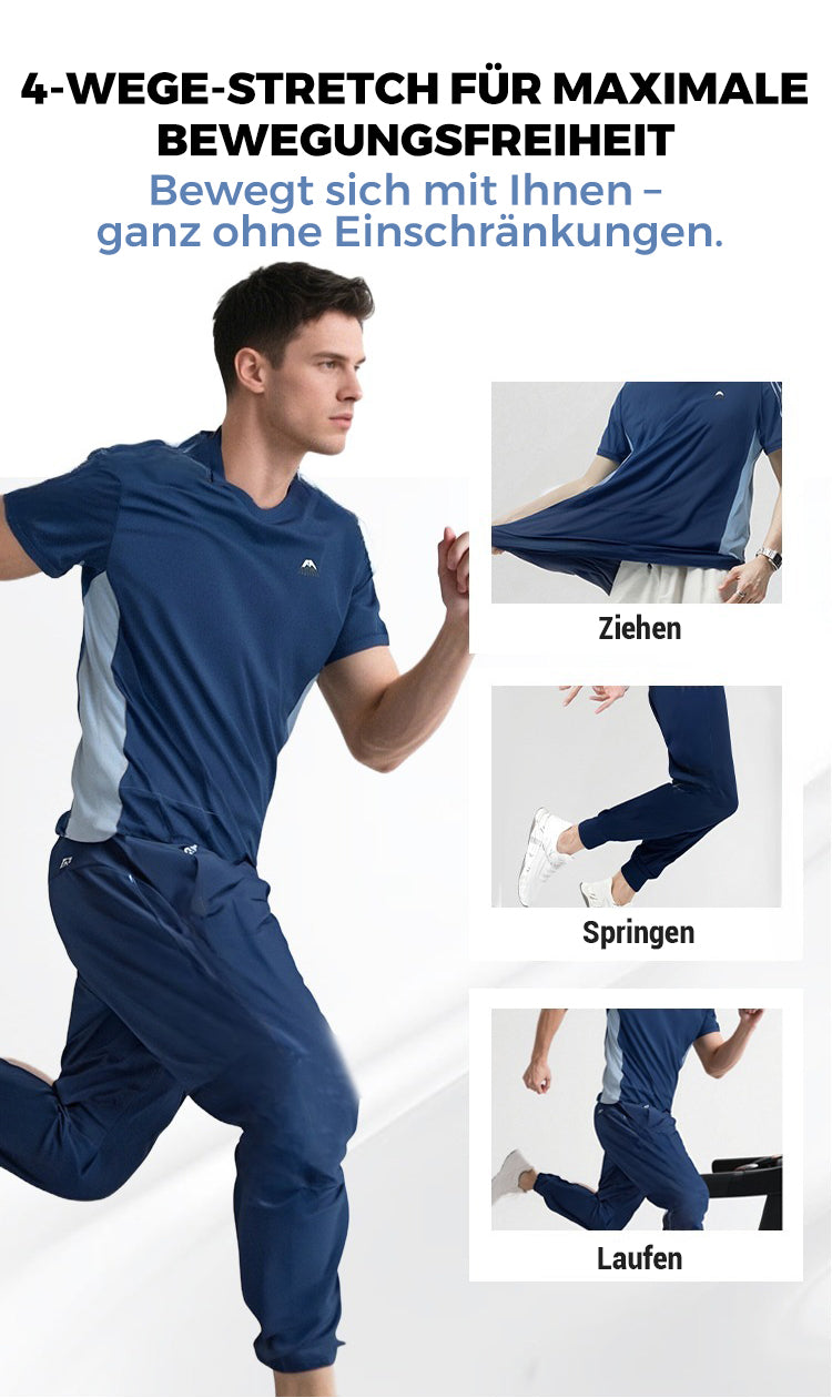 🏆50% RABATT🌀Zweiteiliges Sport-Set für Herren: Kurzarm-T-Shirt & Lange Hose