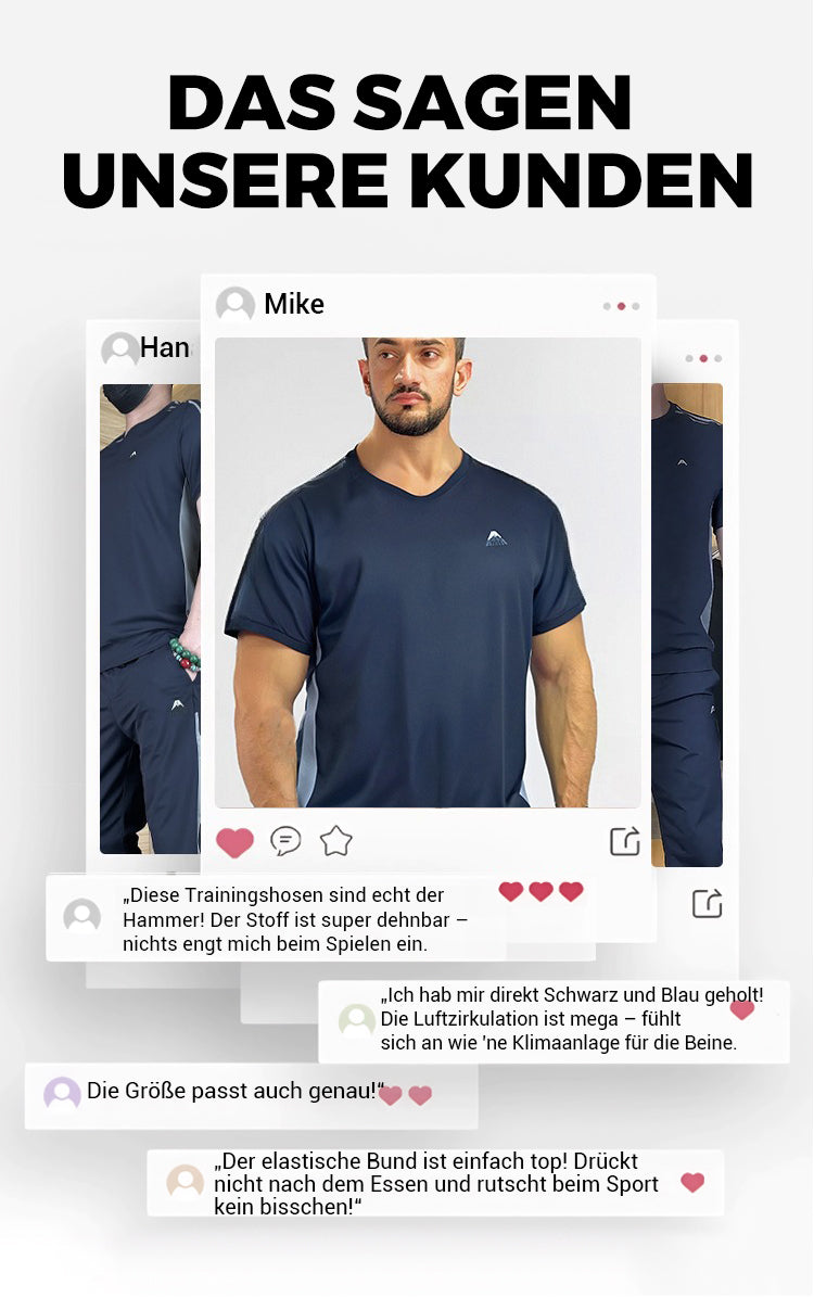 🏆50% RABATT🌀Zweiteiliges Sport-Set für Herren: Kurzarm-T-Shirt & Lange Hose