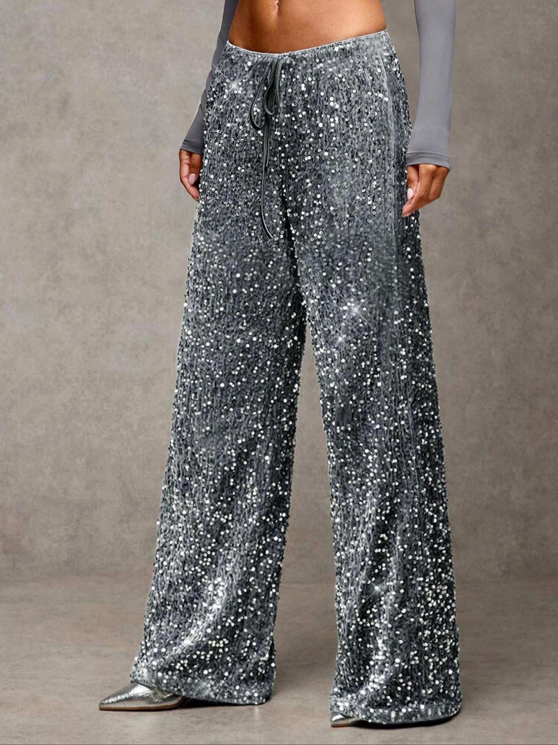 Pantalon à sequins scintillants Kuschelwohl® (jambes larges) – Élastique, toucher cachemire et véritable laine | 🎄 Grande vente de Noël