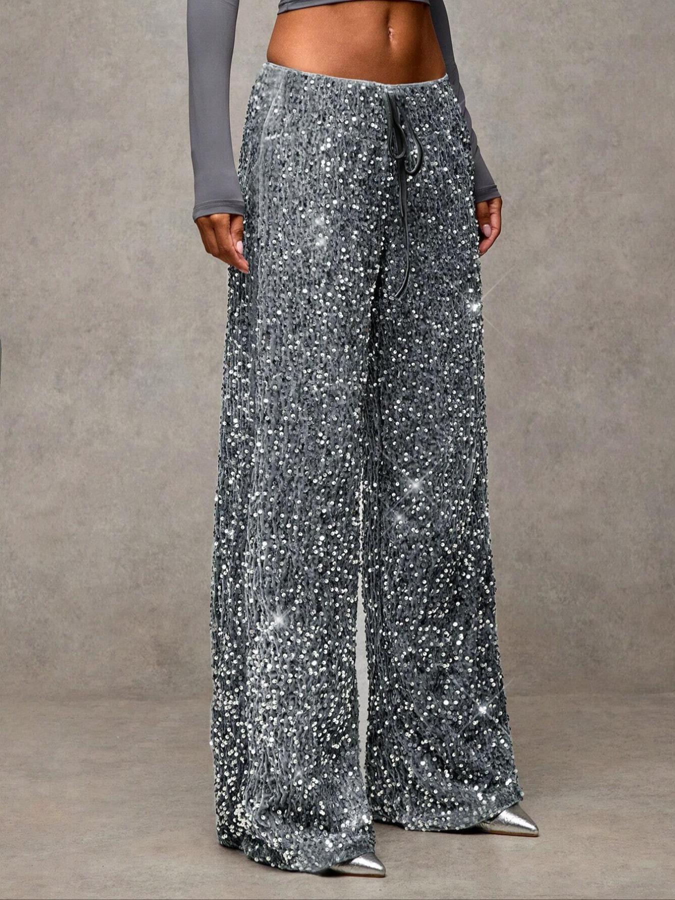 Pantalon à sequins scintillants Kuschelwohl® (jambes larges) – Élastique, toucher cachemire et véritable laine | 🎄 Grande vente de Noël