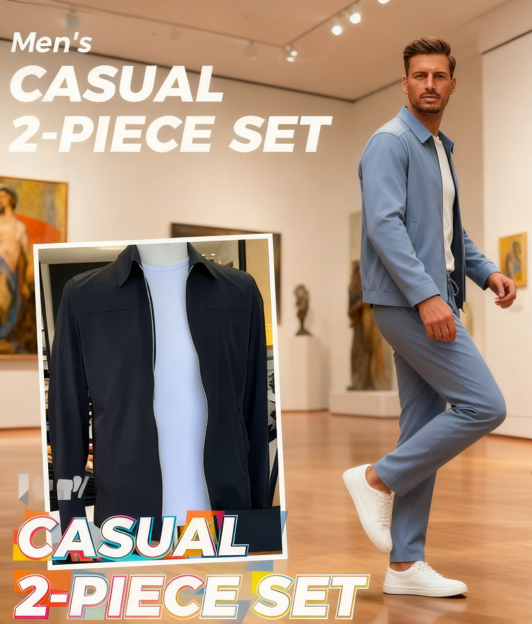 🧥👖 Ensemble décontracté et confortable 2 pièces pour homme – Veste + Pantalon de jogging | Doux, respirant et élégant ✨