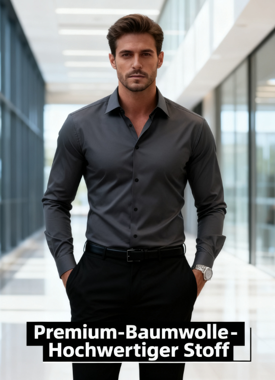 👔 Kuschelwohl Herren Business-Hemd – Slim Fit, elastisch & bügelleicht | Langarm