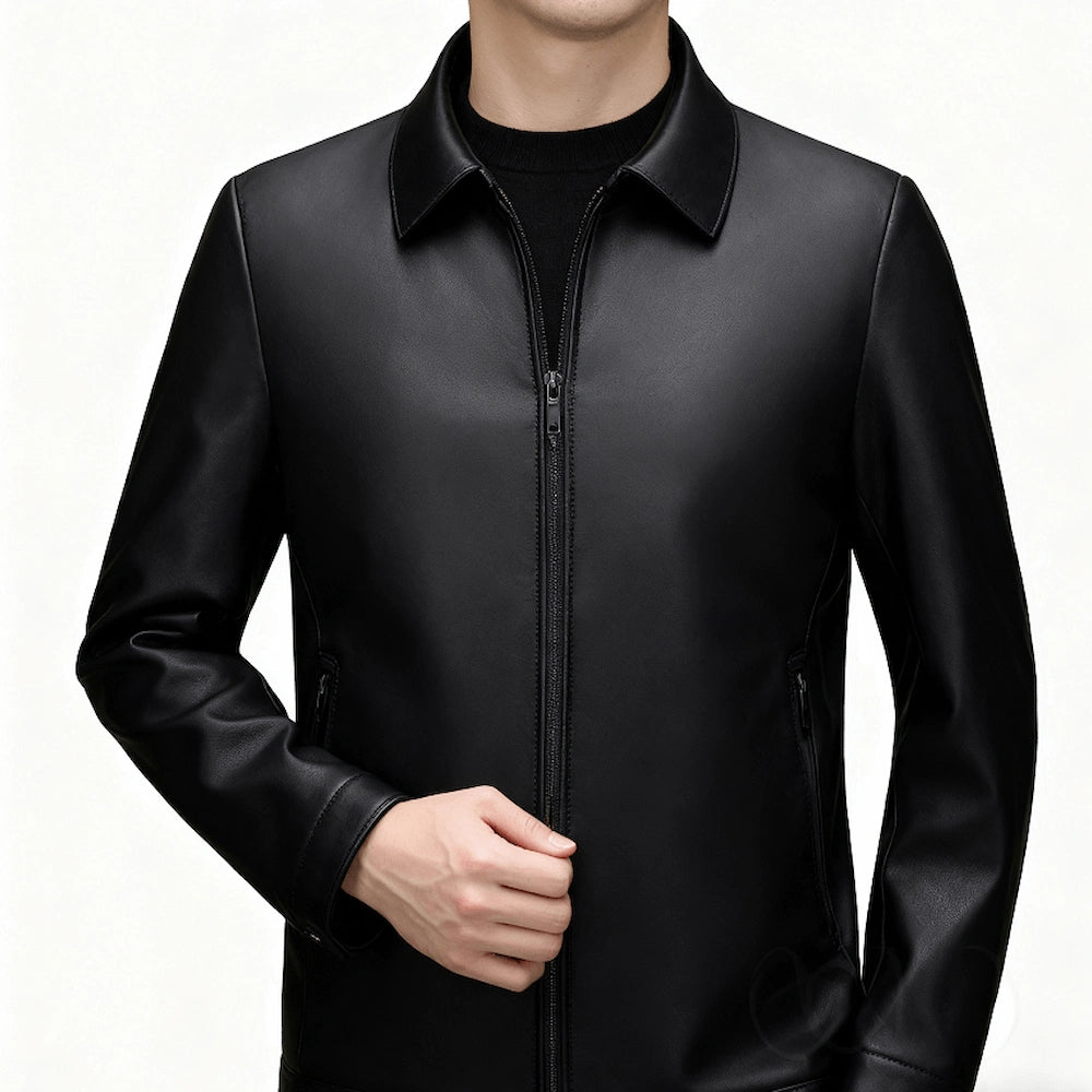 🧥 Kuschelwohl Klassische PU-Lederjacke für Herren mit Reißverschluss – Eleganter Business Casual Look 🔥