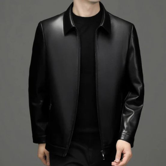🧥 Veste en cuir PU classique et confortable pour homme avec fermeture éclair – Look business casual élégant 🔥 