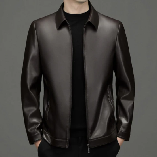 🧥 Veste en cuir PU classique et confortable pour homme avec fermeture éclair – Look business casual élégant 🔥 