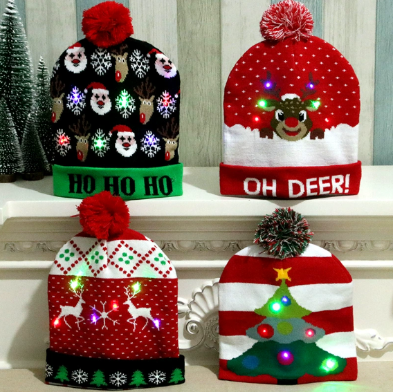 🎁 Vente anticipée de Noël 2025 – Bonnet de Noël lumineux à LED avec motif renne (Let It Snow) ✨