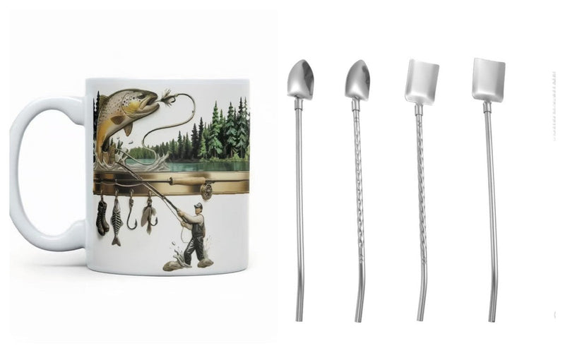 ⚡⚡Keramik-Kaffeebecher mit Angelmotiv