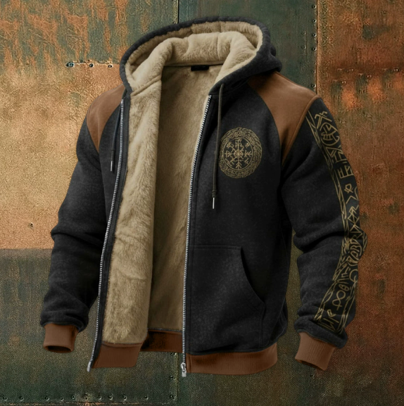 Winterschlussverkauf--Kuschelwohl Herren Winterjacke mit Teddyfutter – Extra Warm, Kapuze & Weihnachtsrabatt 🎄