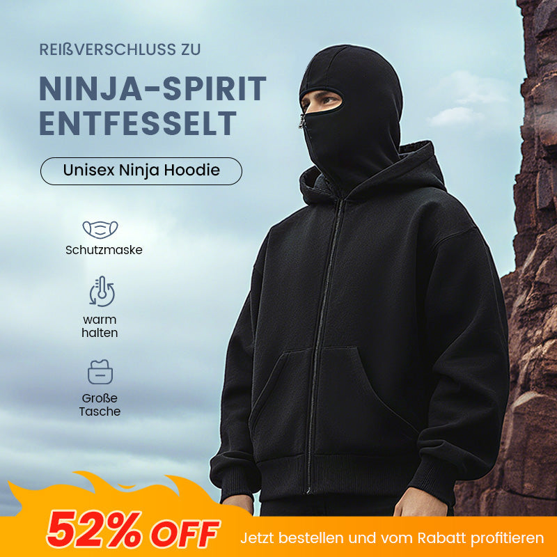 Ninja-Kapuzenpullover mit Reißverschluss für Männer und Frauen
