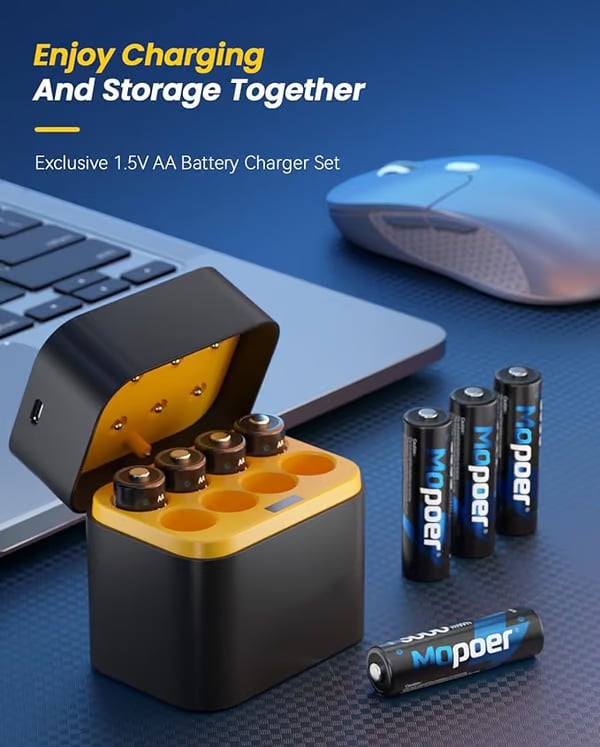 💥🔋Lithium-Ionen-Batterie mit integriertem Ladegerät💡Überladungsschutz