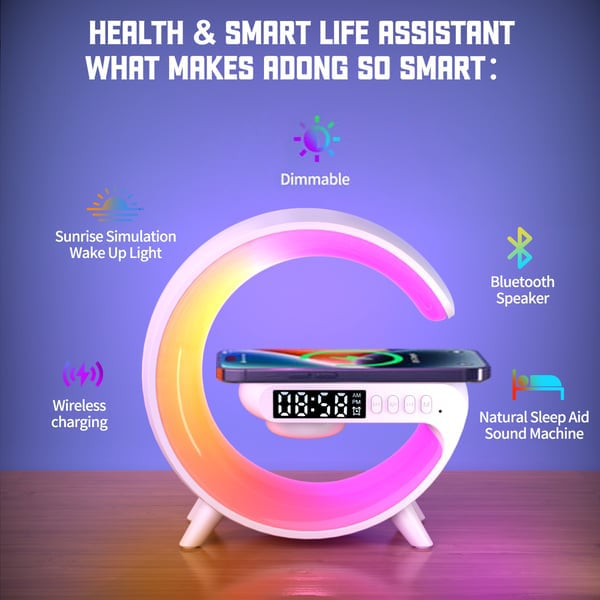 🎁Last Day Sale 49% OFF🔥Kuschelwohl Multifunktionaler Bluetooth-Lautsprecher – Farbwechsel, kabelloses Laden & Wecker, jetzt im Weihnachtsrabatt 🎄