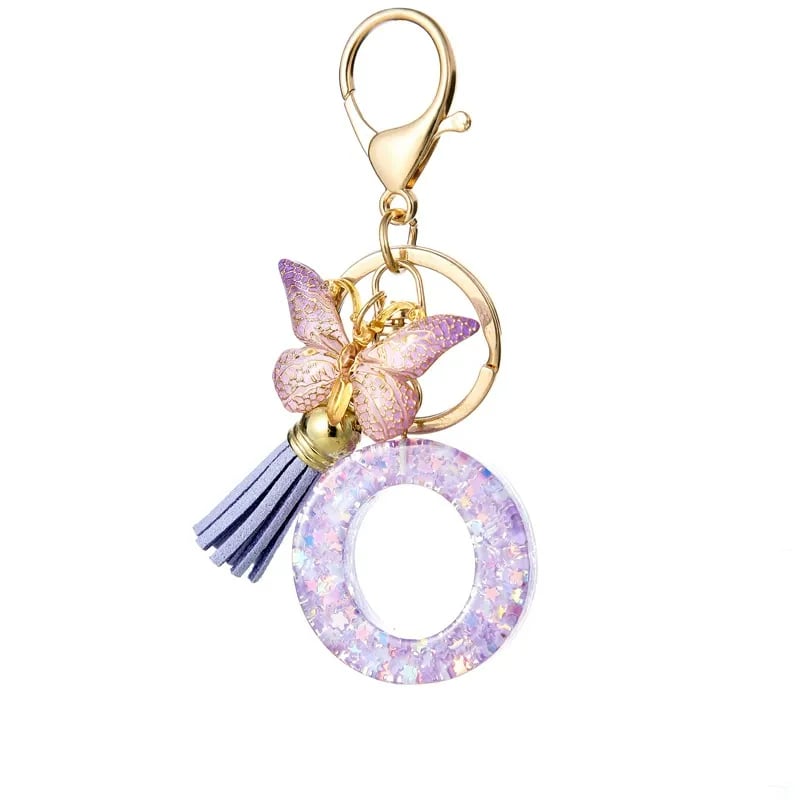 Pendentif lettre papillon Kuschelwohl™ avec pompon – Coloré et personnalisé (Vente de Noël 🎄)