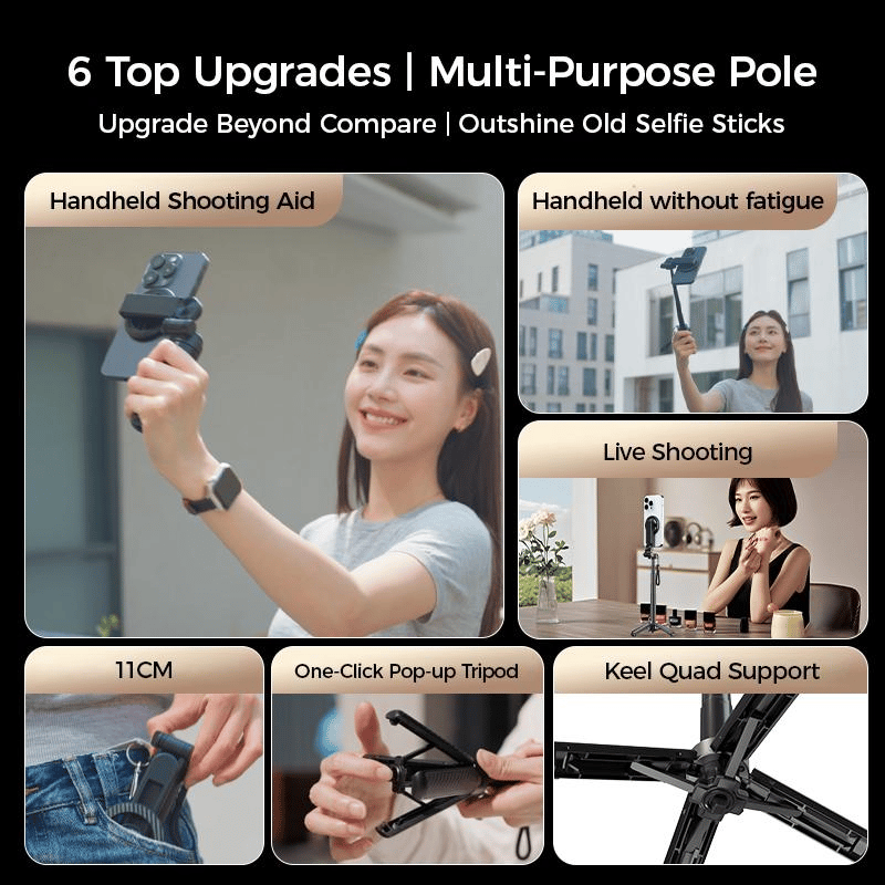🏆  Vendita calda 50% di sconto ✨ Bastone selfie magnetico multifunzionale 4 in 1 con rotazione a 360°