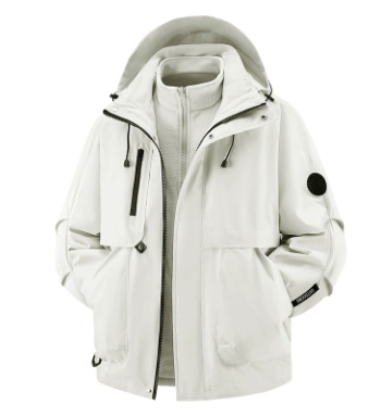 🧥❄️ Veste thermique confortable pour homme avec capuche et doublure polaire – Déperlante, coupe-vent et chaude