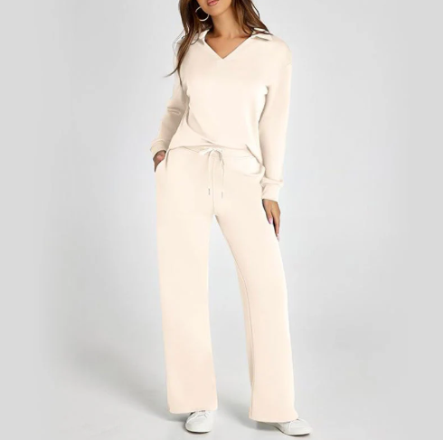 🎁Heißer Verkauf 49 % RABATT⏳ 2-teilige Outfits für Damen, lässige Langarm-Trainingsanzüge