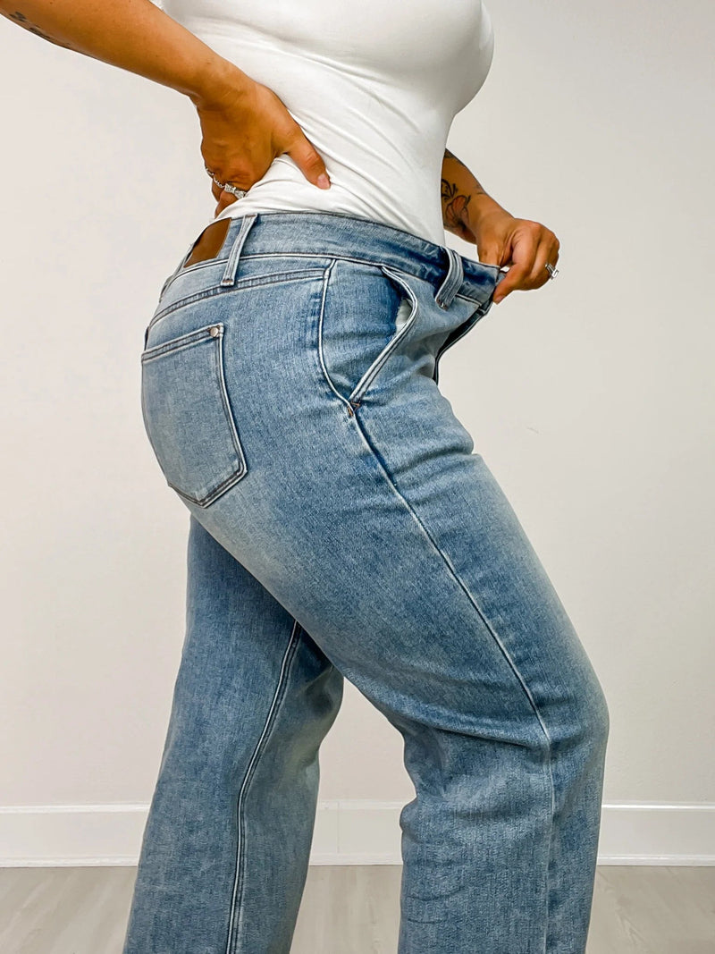 👖Ventes du Black Friday : jusqu’à 49 % de réduction !!⚡Jean taille haute à double boutonnage et jambes larges 