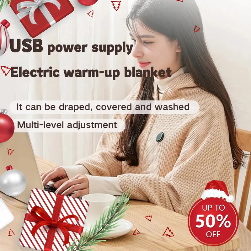 Kuschelwohl Beheiztes Winter-Cape – Tragbarer Heizschal mit USB, Weihnachtsrabatt & 1 Stück versandfrei 🎄