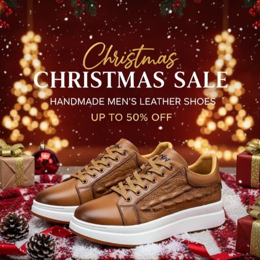 Kuschelwohl™ Herren Echtleder-Sneaker mit Kroko-Prägung & Fußgewölbestütze (Orthopädischer Komfort) – 🎄 Weihnachts-Sale