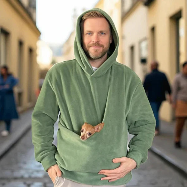 Winterrabatte--Fleece-Kapuzenjacke mit Tragetasche für Haustiere
